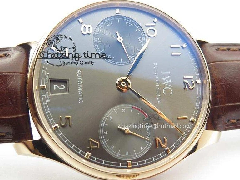 MIROTIME 0204 Unisex Portuguese Real PR RG IW500702 ZF 1:1 Best Edition On Brown Leather Strap A52010 V 7303